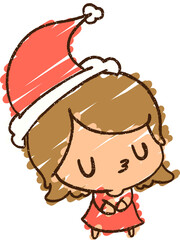 Christmas Woman Chalk Drawing