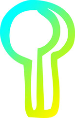 cold gradient line drawing of a cartoon keyhole