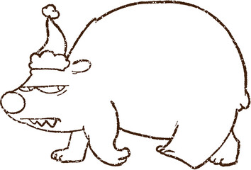 Polar Bear Charcoal Drawing