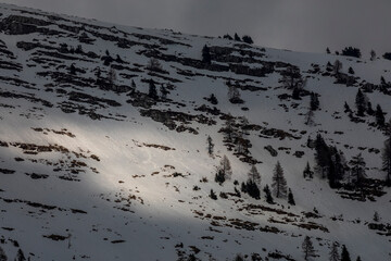 Spring in Sella Nevea - Friuli Venezia Giulia.
A snowy sunset from The Altopiano del Montasio