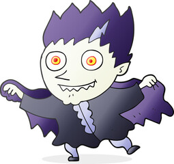 freehand drawn cartoon vampire