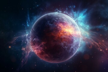 Obraz na płótnie Canvas Galactic supernova powered by NASA elements. Generative AI