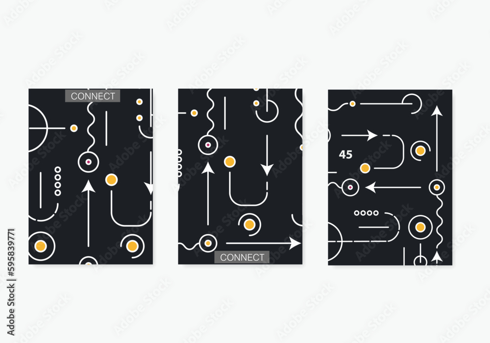 Poster abstract geometric technological background. vector creative design
