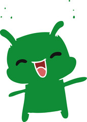 cartoon illustration kawaii cute happy alien