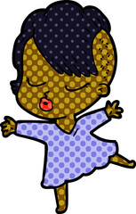 cartoon pretty hipster girl