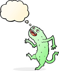 cartoon monster with thought bubble