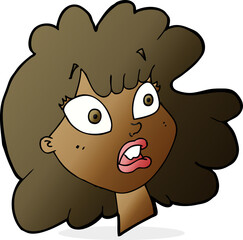 cartoon shocked female face