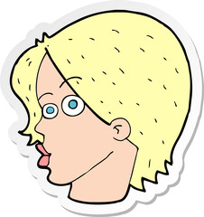 sticker of a cartoon female face