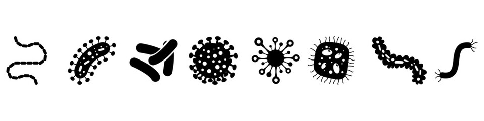 Bacteria icon vector set. Virus illustration sign collection. microbe symbol.