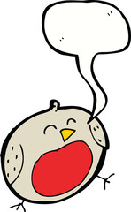 cartoon robin with speech bubble