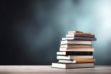 Stack of Large Books with Copy Space