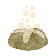 freehand retro cartoon loaf of bread