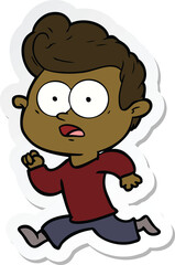 sticker of a shocked cartoon man