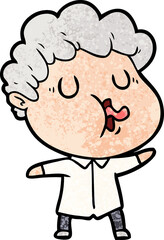 cartoon man pulling face