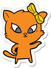 sticker of a cartoon cat