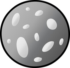 hand drawn gradient cartoon doodle of a full moon