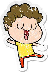 distressed sticker of a dann cartoon man