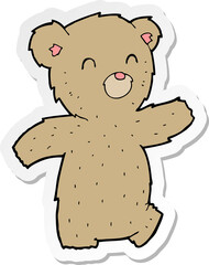 sticker of a cartoon teddy bear