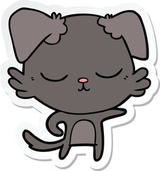sticker of a cute cartoon dog