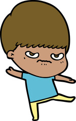 annoyed cartoon boy