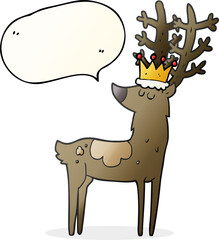 freehand drawn speech bubble cartoon stag king