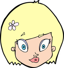 cartoon happy female face