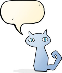 cartoon cat with speech bubble