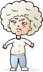 cartoon annoyed old woman