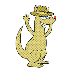 freehand drawn cartoon kangaroo