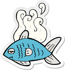 sticker of a cartoon funny fish