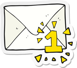 sticker of a cartoon email message