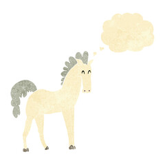 cartoon horse with thought bubble