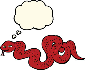 cartoon snake with thought bubble