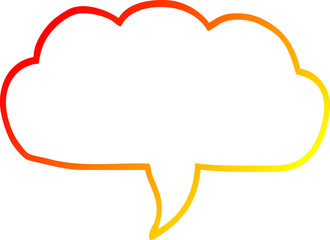 warm gradient line drawing of a cartoon cloud speech bubble