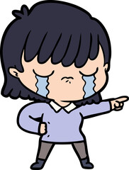 cartoon woman crying