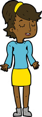 cartoon woman shrugging shoulders