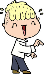 cartoon happy boy surprised