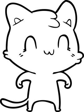 cartoon happy cat