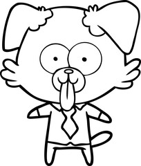 cartoon dog with tongue sticking out