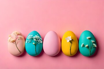 Egg-citing Easter: Gypsophila Decorated Eggs on a Pink Background