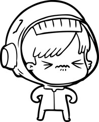 cartoon astronaut woman