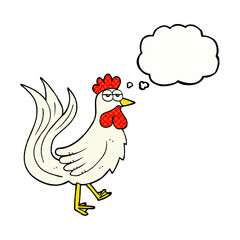 freehand drawn thought bubble cartoon cock