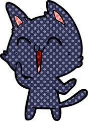 happy cartoon cat