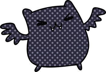 cartoon illustration of a kawaii cute bat