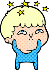 cartoon amazed boy