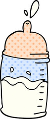 cartoon doodle baby bottle