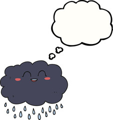 freehand drawn thought bubble cartoon raincloud