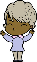 cartoon woman thinking