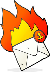 freehand drawn cartoon email message