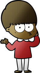 Obraz premium curious cartoon boy